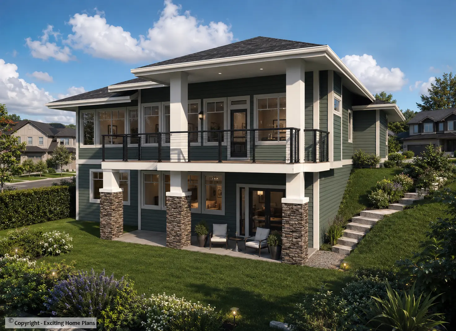 Projekt domu parterowego + piwnicą o pow. 305 m²: 4 Sypialnie, 3 Łazienki, Otwarta kuchnia, Garaż