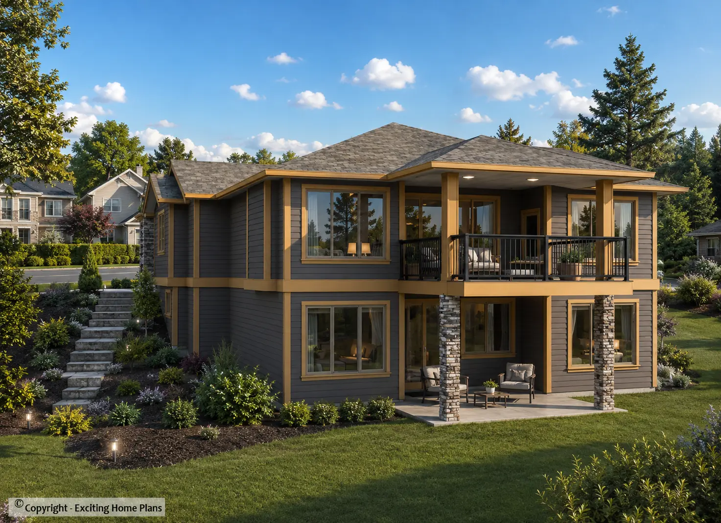 Projekt domu parterowego + piwnicą o pow. 366 m²: 6 Sypialnie, 3 Łazienki, Otwarta kuchnia, Garaż