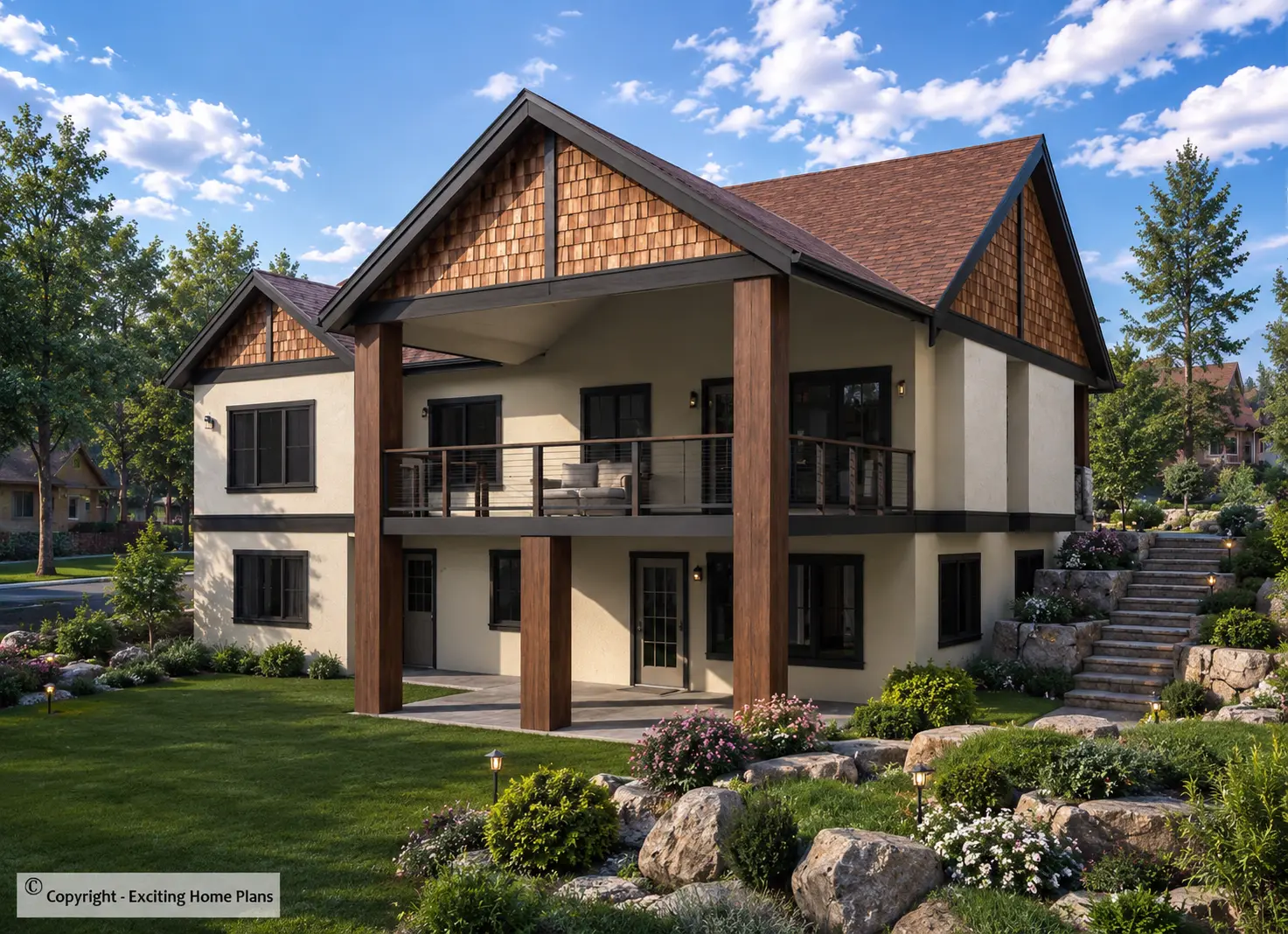 Projekt domu parterowego + piwnicą o pow. 373 m²: 5 Sypialnie, Gabinet, 3 Łazienki, Otwarta kuchnia, Garaż