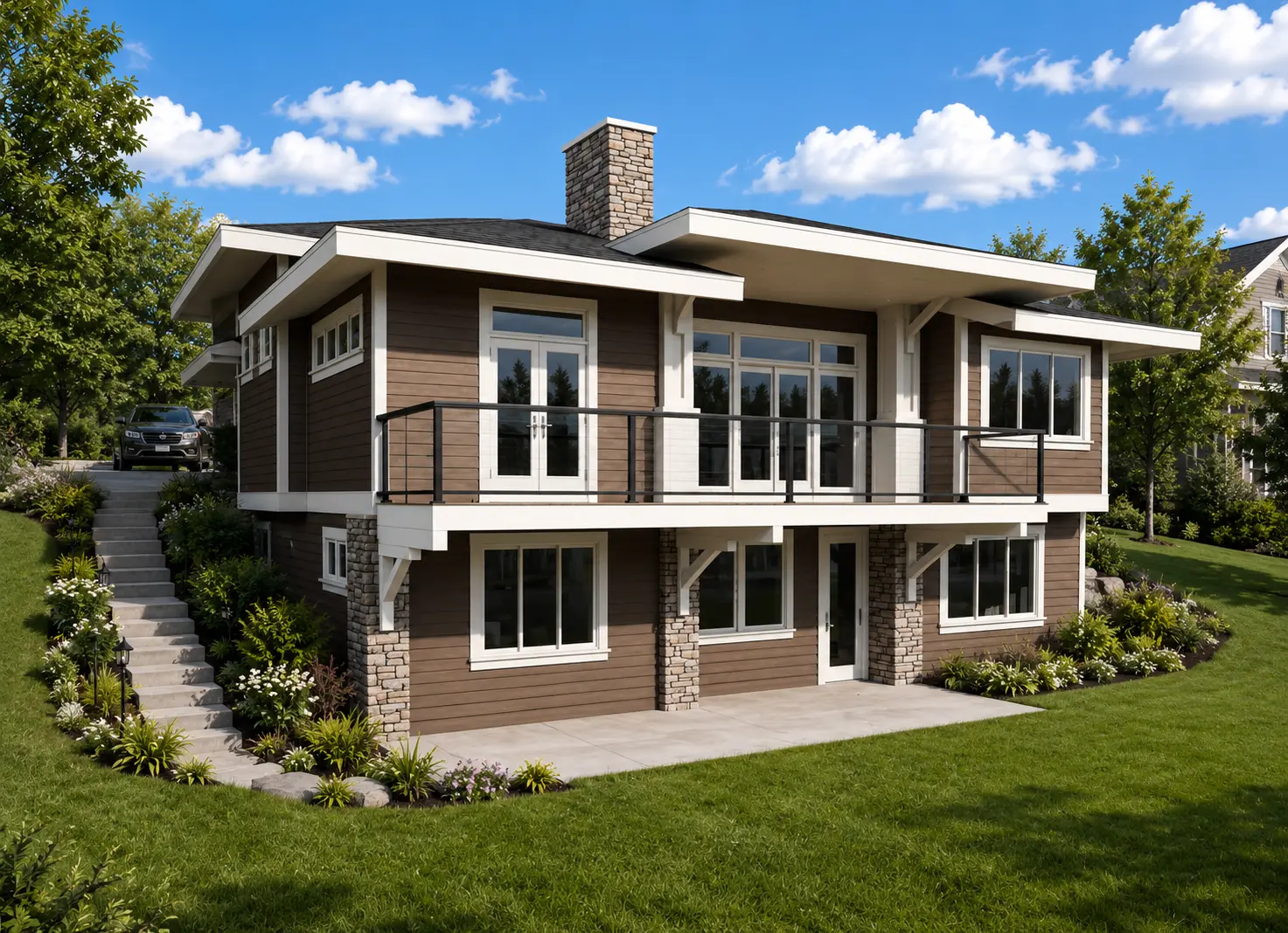 Projekt domu parterowego + piwnicą o pow. 304 m²: 3 Sypialnie, Gabinet, 3 Łazienki, Garaż