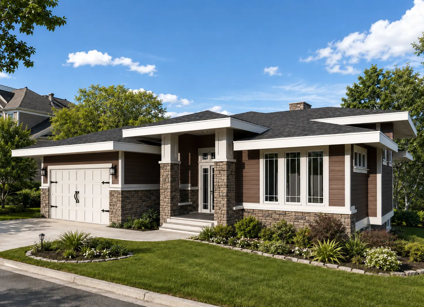 Projekt domu parterowego + piwnicą o pow. 304 m²: 3 Sypialnie, Gabinet, 3 Łazienki, Garaż