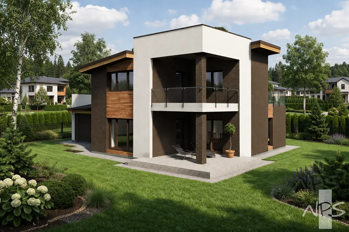 Projekt domu jednorodzinnego o pow. 179 m²: Piętrowy, 3 Sypialnie, 2 Łazienki, Garaż