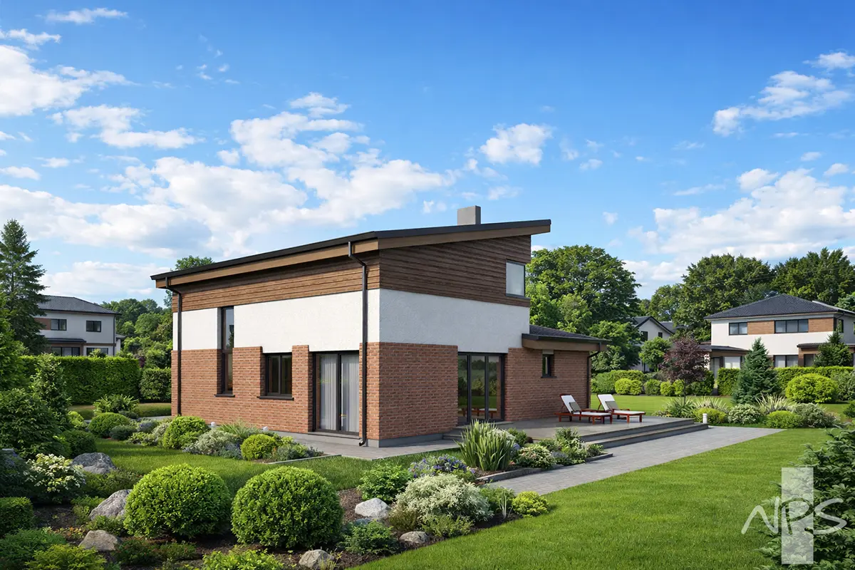 Projekt domu jednorodzinnego o pow. 157 m²: Piętrowy, 3 Sypialnie, 2 Łazienki, Otwarta kuchnia, Garaż