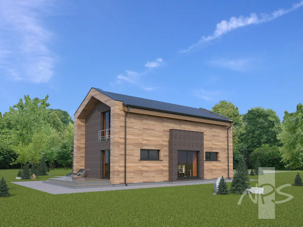 Projekt domu jednorodzinnego o pow. 183 m²: Parterowy z poddaszem użytkowym, 2 Sypialnie, 2 Łazienki, Otwarta kuchnia, Garaż