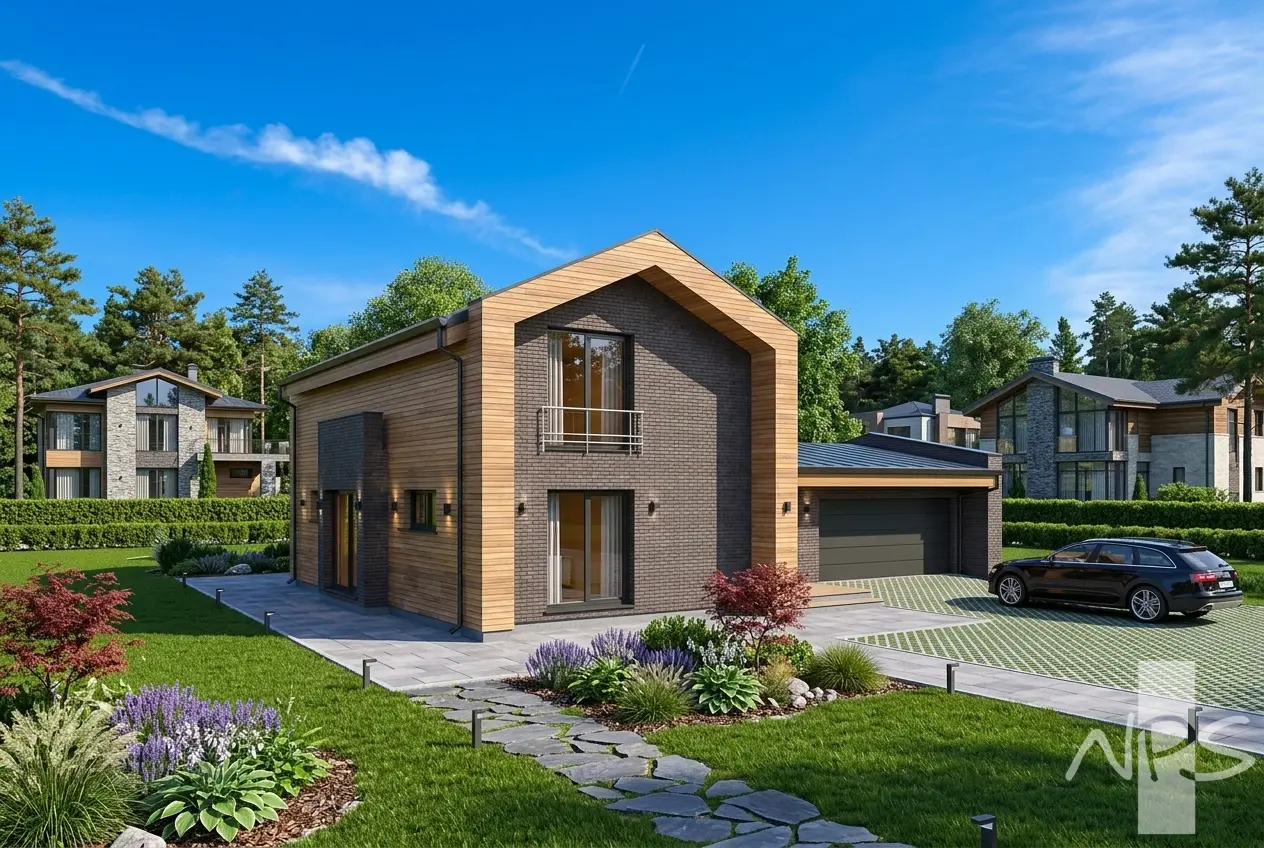 Projekt domu jednorodzinnego o pow. 183 m²: Parterowy z poddaszem użytkowym, 2 Sypialnie, 2 Łazienki, Otwarta kuchnia, Garaż