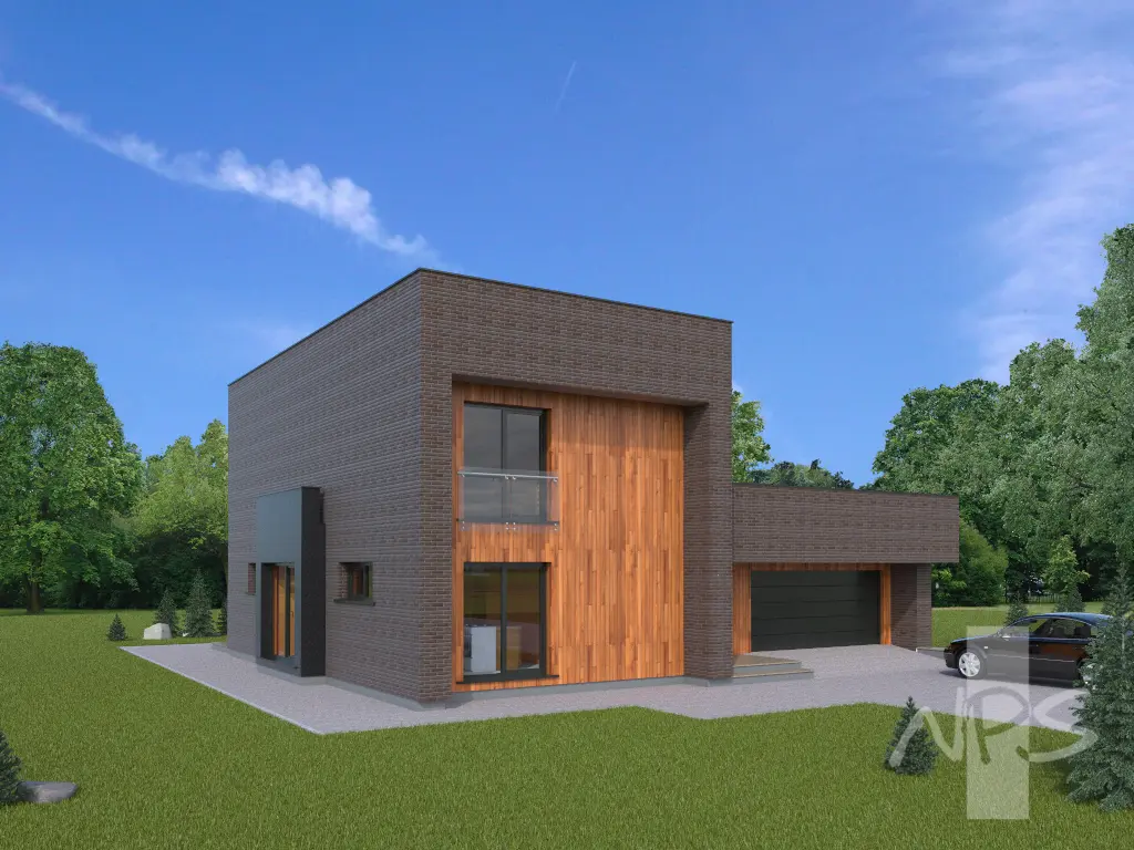 Projekt domu jednorodzinnego o pow. 183 m²: Piętrowy, 2 Sypialnie, 2 Łazienki, Otwarta kuchnia, Garaż