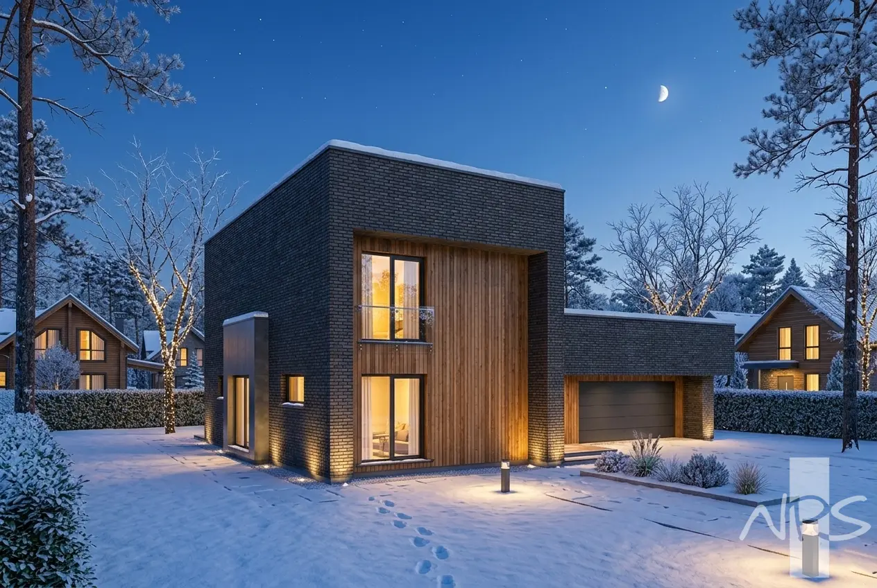 Projekt domu jednorodzinnego o pow. 183 m²: Piętrowy, 2 Sypialnie, 2 Łazienki, Otwarta kuchnia, Garaż