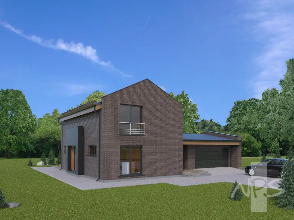 Projekt domu jednorodzinnego o pow. 183 m²: Piętrowy, 2 Sypialnie, 2 Łazienki, Otwarta kuchnia, Garaż