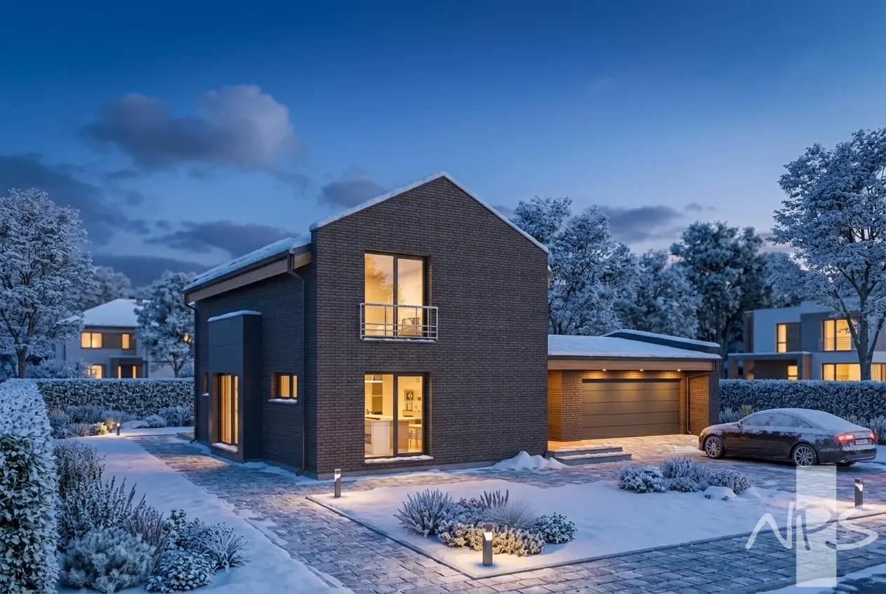 Projekt domu jednorodzinnego o pow. 183 m²: Piętrowy, 2 Sypialnie, 2 Łazienki, Otwarta kuchnia, Garaż