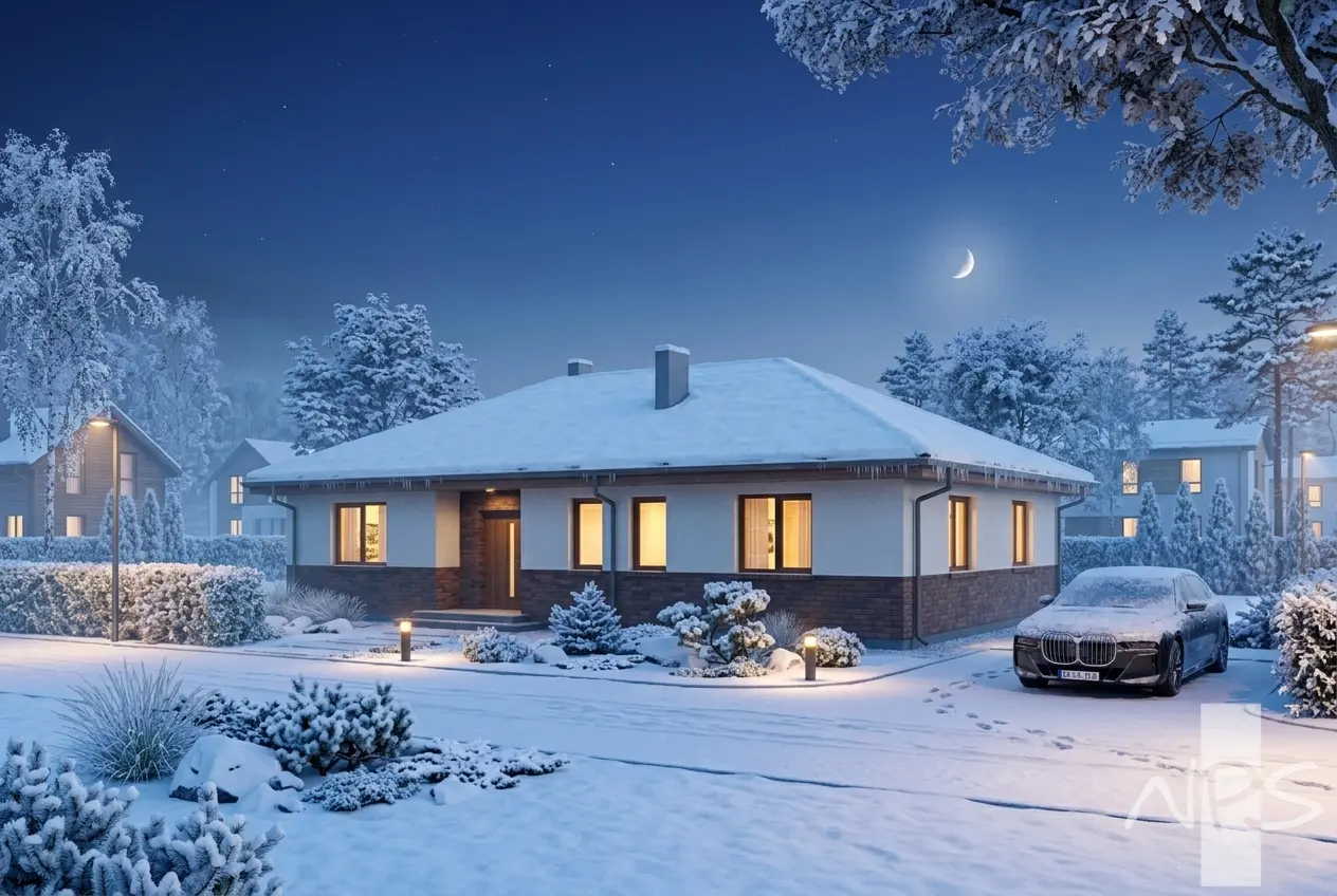 Projekt domu jednorodzinnego o pow. 126 m²: Parterowy, 3 Sypialnie, 2 Łazienki, Otwarta kuchnia