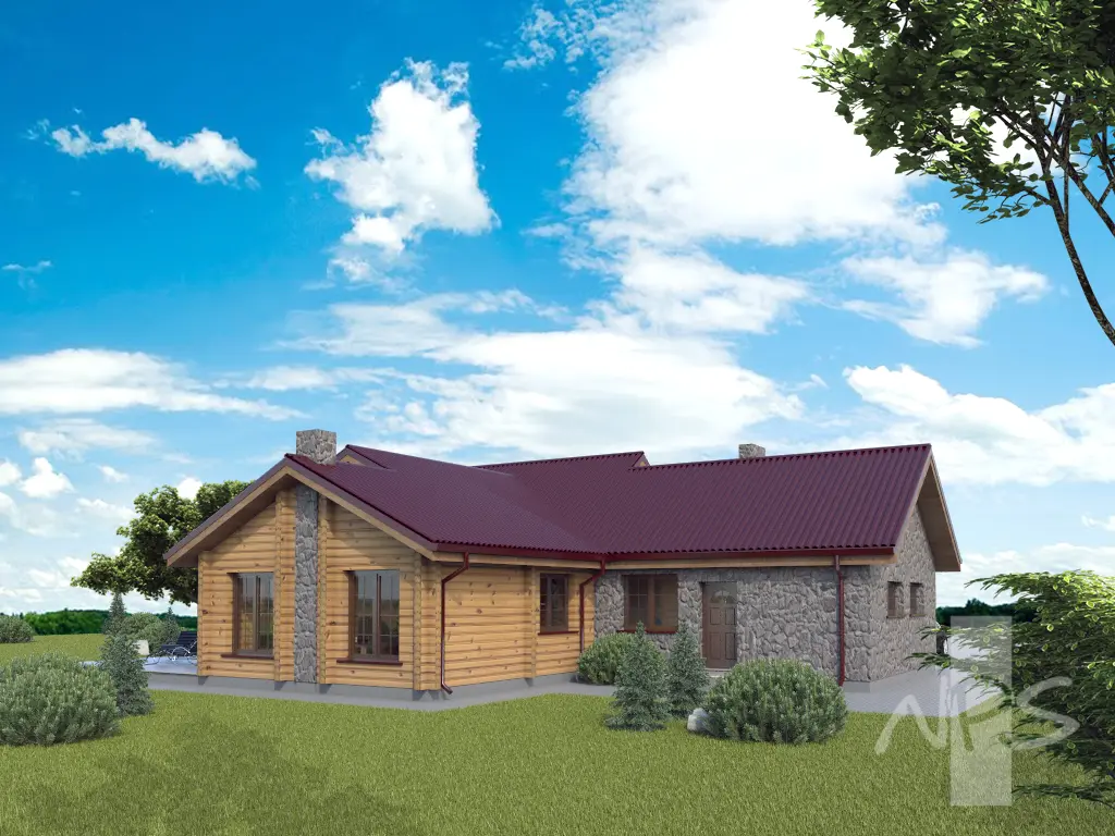 Projekt domu jednorodzinnego o pow. 163 m²: Parterowy, 4 Sypialnie, Gabinet, 2 Łazienki, Garaż