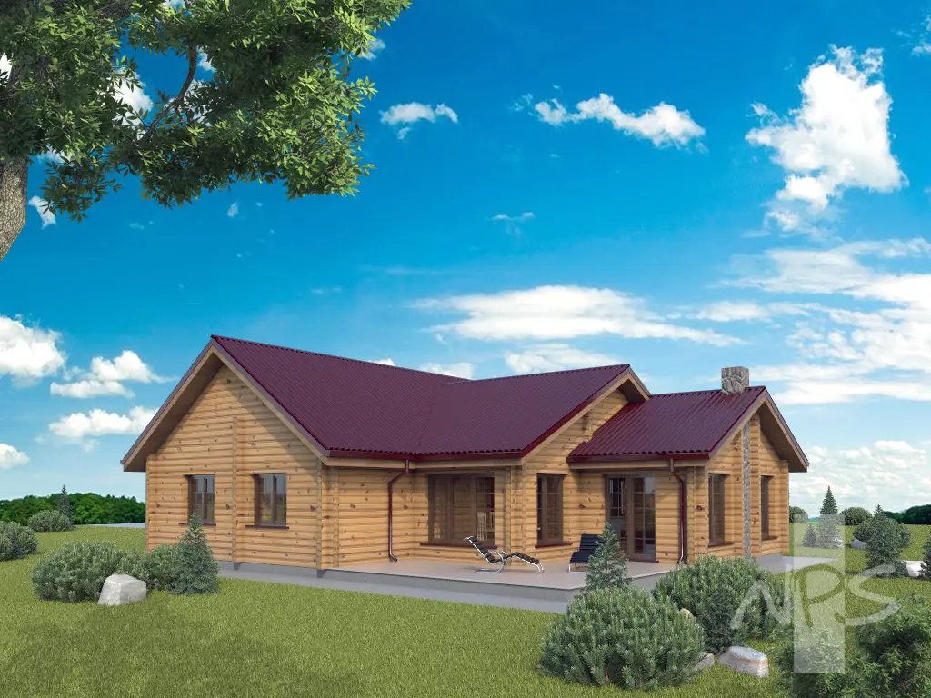 Projekt domu jednorodzinnego o pow. 163 m²: Parterowy, 4 Sypialnie, Gabinet, 2 Łazienki, Garaż