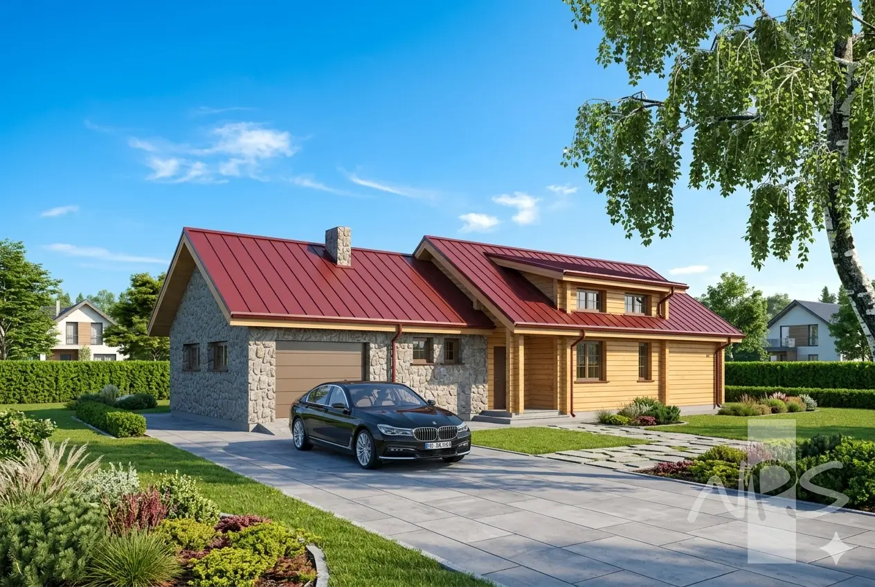 Projekt domu jednorodzinnego o pow. 163 m²: Parterowy, 4 Sypialnie, Gabinet, 2 Łazienki, Garaż
