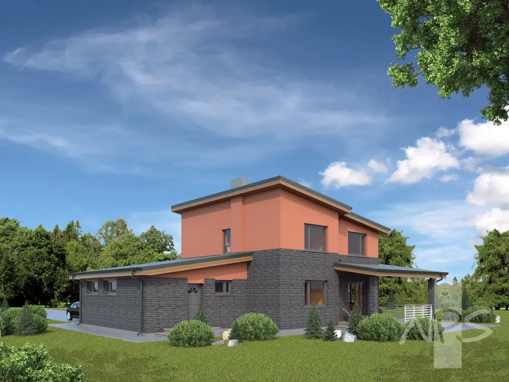 Projekt domu jednorodzinnego o pow. 190 m²: Piętrowy, 3 Sypialnie, Gabinet, 2 Łazienki, Garaż