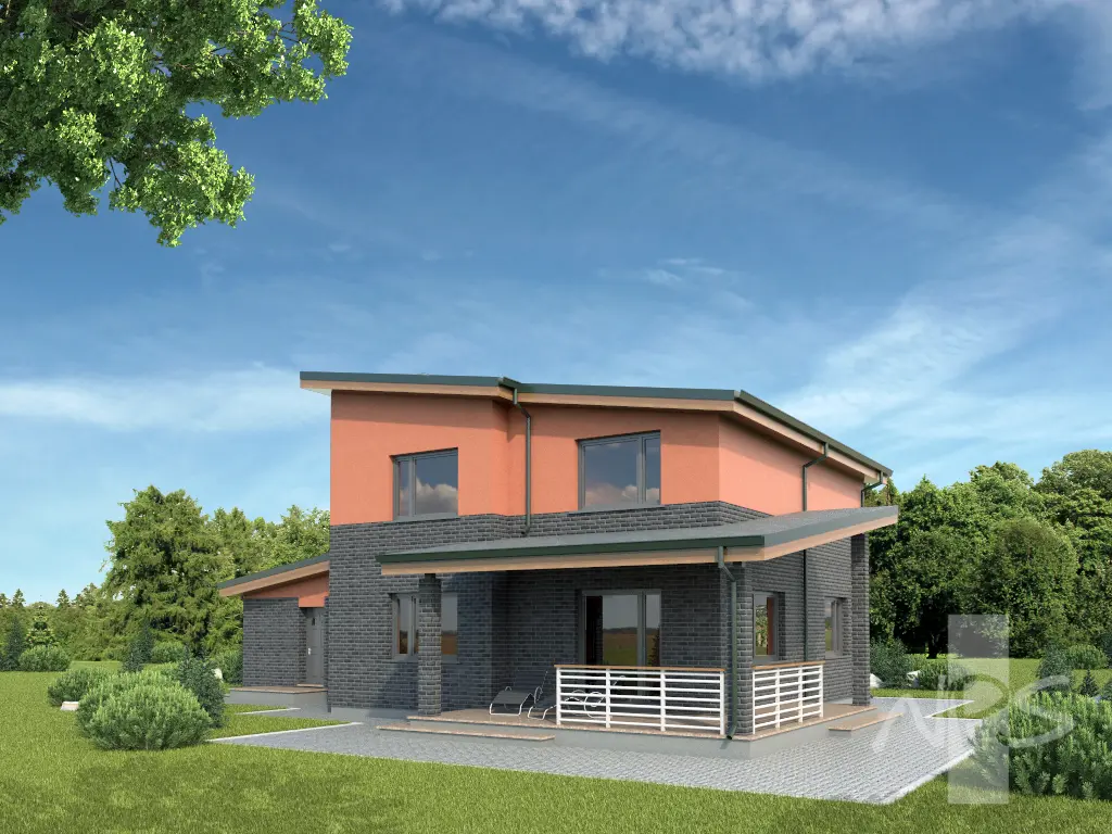 Projekt domu jednorodzinnego o pow. 190 m²: Piętrowy, 3 Sypialnie, Gabinet, 2 Łazienki, Garaż