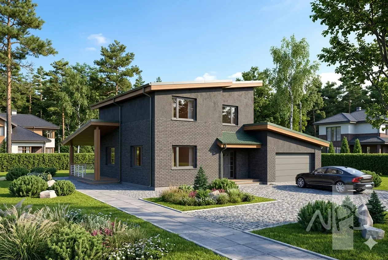Projekt domu jednorodzinnego o pow. 190 m²: Piętrowy, 3 Sypialnie, Gabinet, 2 Łazienki, Garaż
