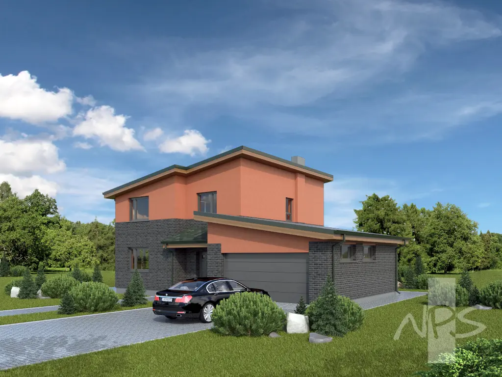 Projekt domu jednorodzinnego o pow. 190 m²: Piętrowy, 3 Sypialnie, Gabinet, 2 Łazienki, Garaż