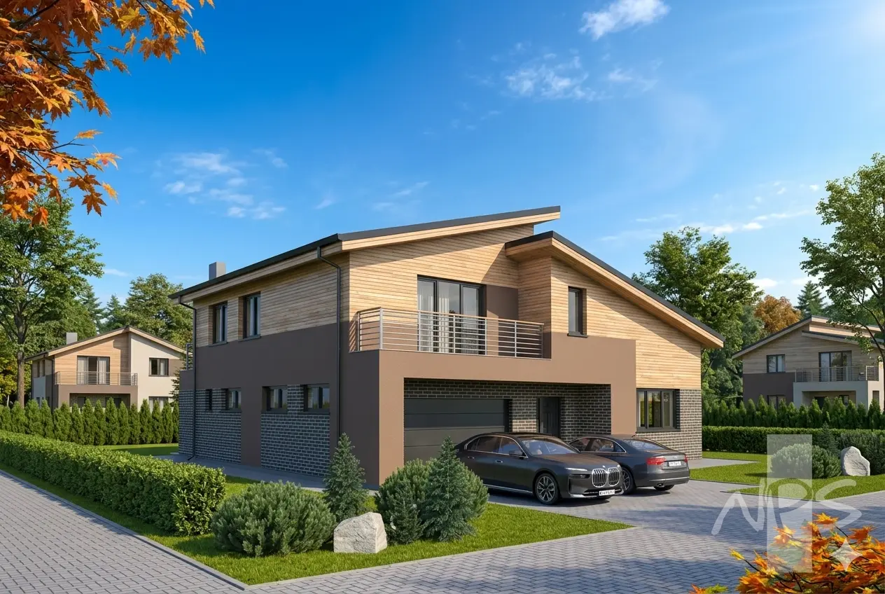 Projekt domu jednorodzinnego o pow. 241 m²: Piętrowy, 3 Sypialnie, Gabinet, 3 Łazienki, Otwarta kuchnia, Garaż