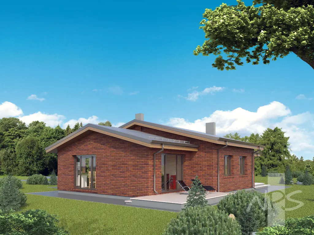 Projekt domu jednorodzinnego o pow. 143 m²: Parterowy, 3 Sypialnie, 2 Łazienki, Otwarta kuchnia, Garaż