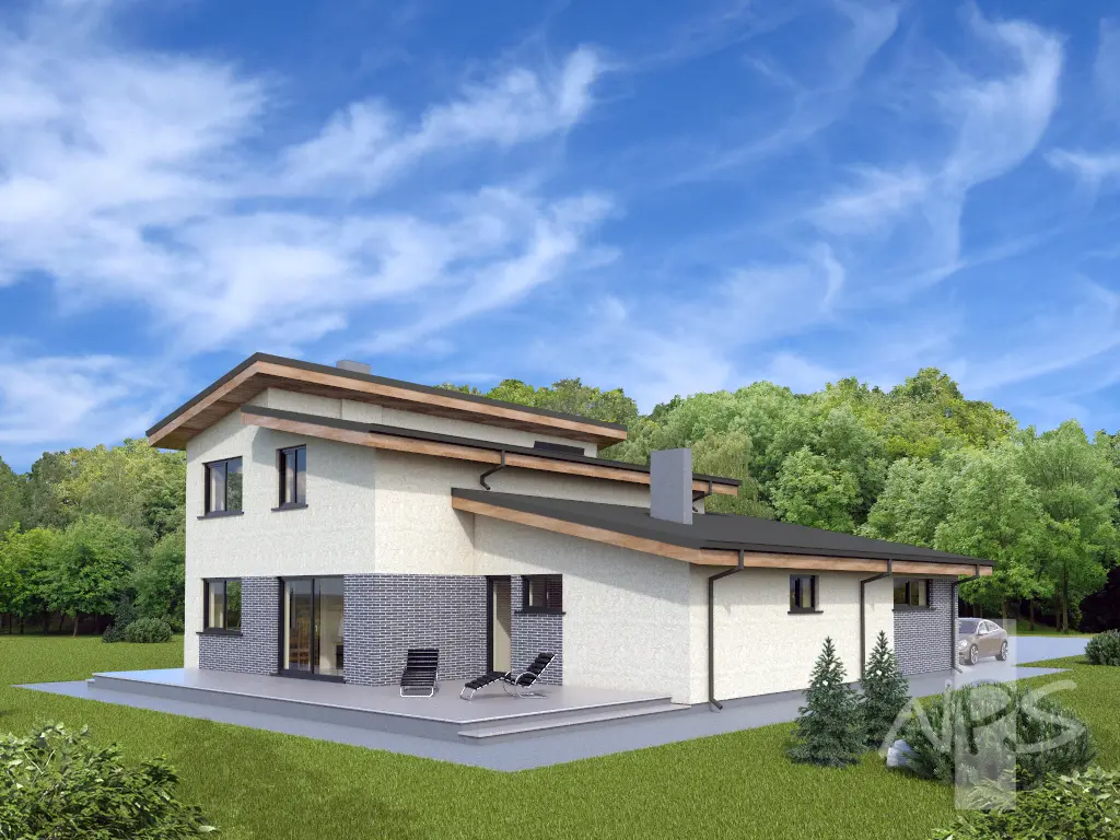 Projekt domu jednorodzinnego o pow. 216 m²: Piętrowy, 3 Sypialnie, Gabinet, 2 Łazienki, Garaż