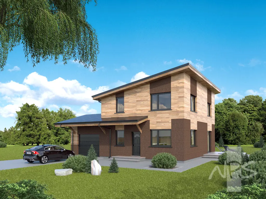 Projekt domu jednorodzinnego o pow. 165 m²: Piętrowy, 3 Sypialnie, 2 Łazienki, Garaż