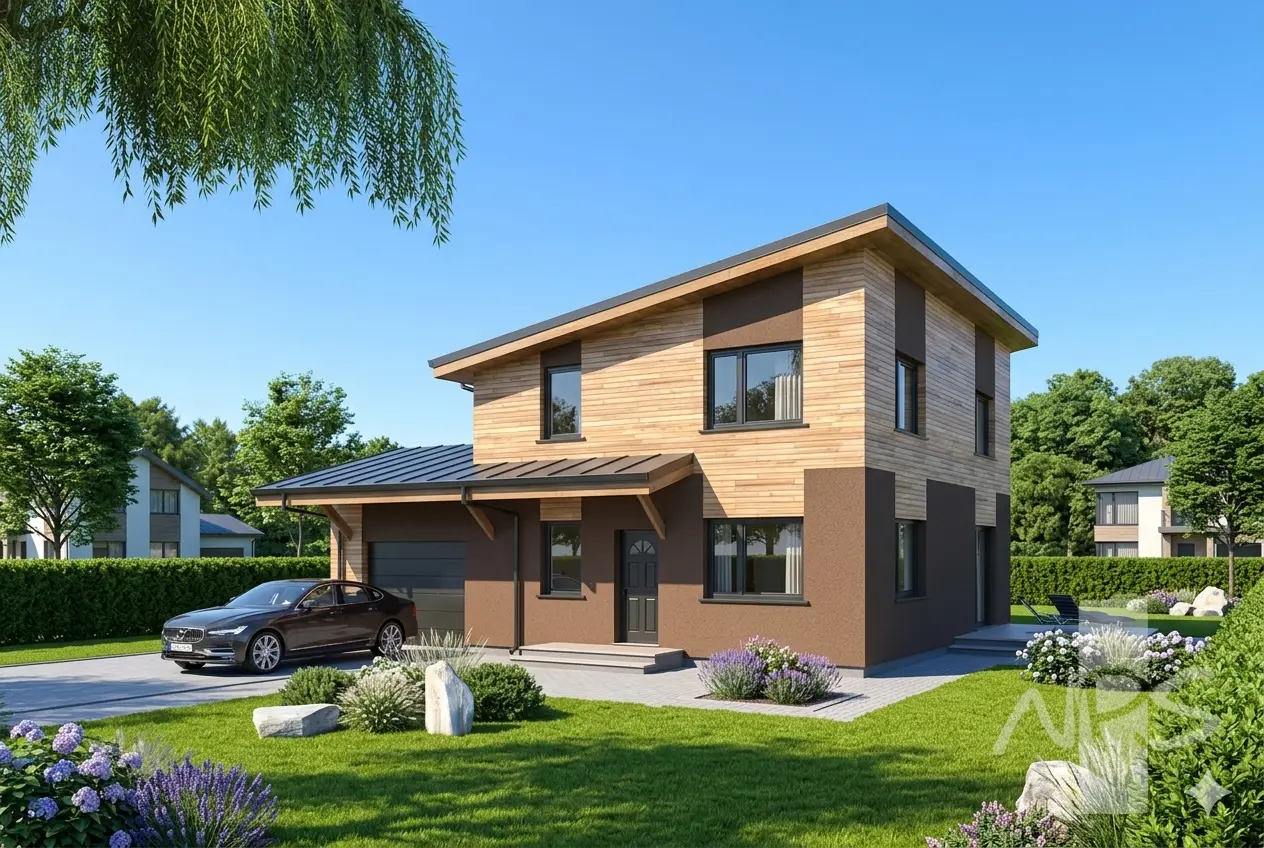Projekt domu jednorodzinnego o pow. 165 m²: Piętrowy, 3 Sypialnie, 2 Łazienki, Garaż