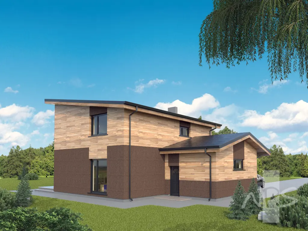 Projekt domu jednorodzinnego o pow. 165 m²: Piętrowy, 3 Sypialnie, 2 Łazienki, Garaż