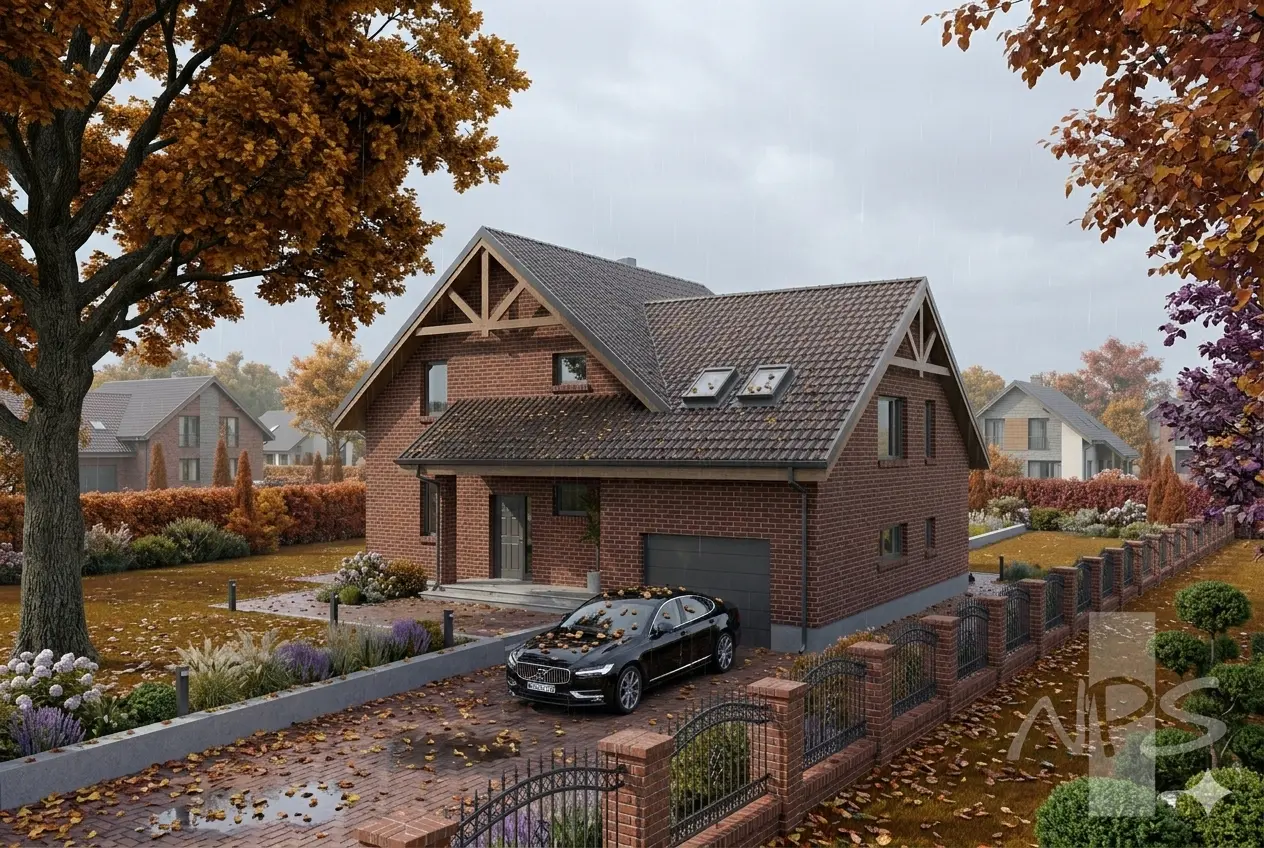 Projekt domu jednorodzinnego o pow. 229 m²: Parterowy z poddaszem użytkowym, 4 Sypialnie, Gabinet, 3 Łazienki, Garaż
