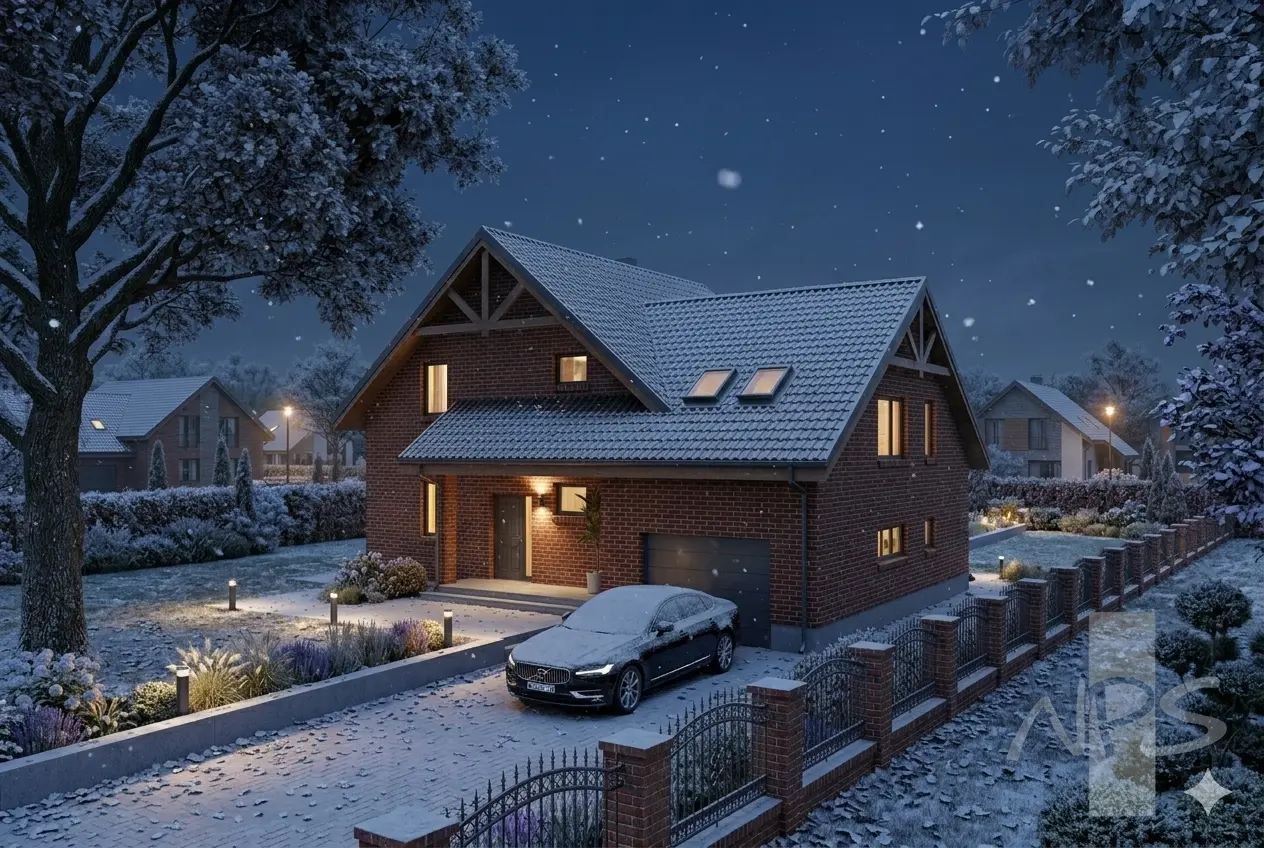 Projekt domu jednorodzinnego o pow. 229 m²: Parterowy z poddaszem użytkowym, 4 Sypialnie, Gabinet, 3 Łazienki, Garaż