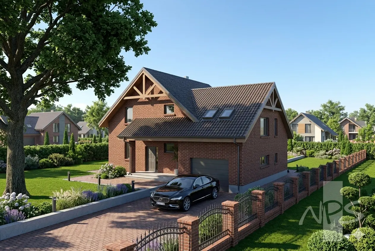 Projekt domu jednorodzinnego o pow. 229 m²: Parterowy z poddaszem użytkowym, 4 Sypialnie, Gabinet, 3 Łazienki, Garaż