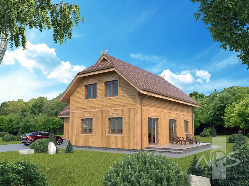 Projekt domu jednorodzinnego o pow. 209 m²: Parterowy z poddaszem użytkowym, 3 Sypialnie, Gabinet, 2 Łazienki, Garaż