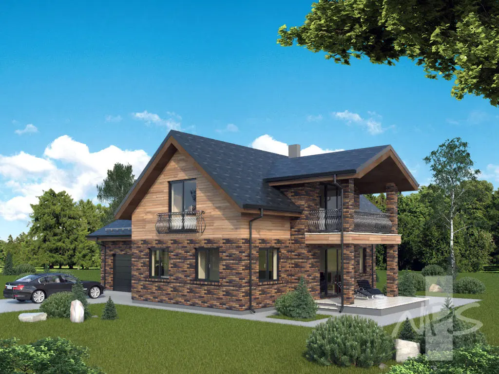 Projekt domu jednorodzinnego o pow. 183 m²: Parterowy z poddaszem użytkowym, 2 Sypialnie, Gabinet, 2 Łazienki, Otwarta kuchnia, Garaż