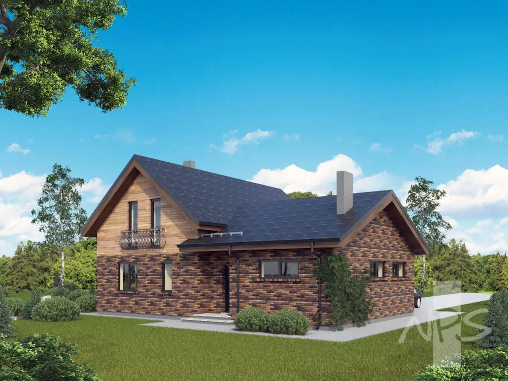 Projekt domu jednorodzinnego o pow. 183 m²: Parterowy z poddaszem użytkowym, 2 Sypialnie, Gabinet, 2 Łazienki, Otwarta kuchnia, Garaż