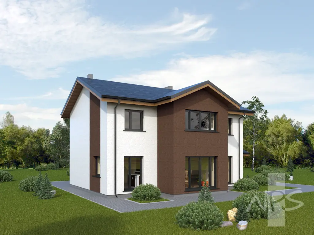Projekt domu jednorodzinnego o pow. 176 m²: Piętrowy, 3 Sypialnie, 2 Łazienki, Otwarta kuchnia, Wiata