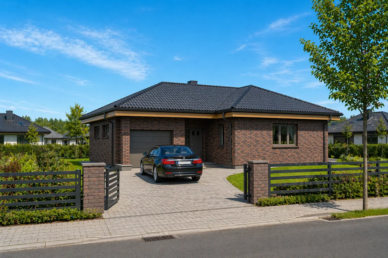 Projekt domu jednorodzinnego o pow. 145 m²: Parterowy, 3 Sypialnie, 1 Łazienki, Otwarta kuchnia, Garaż