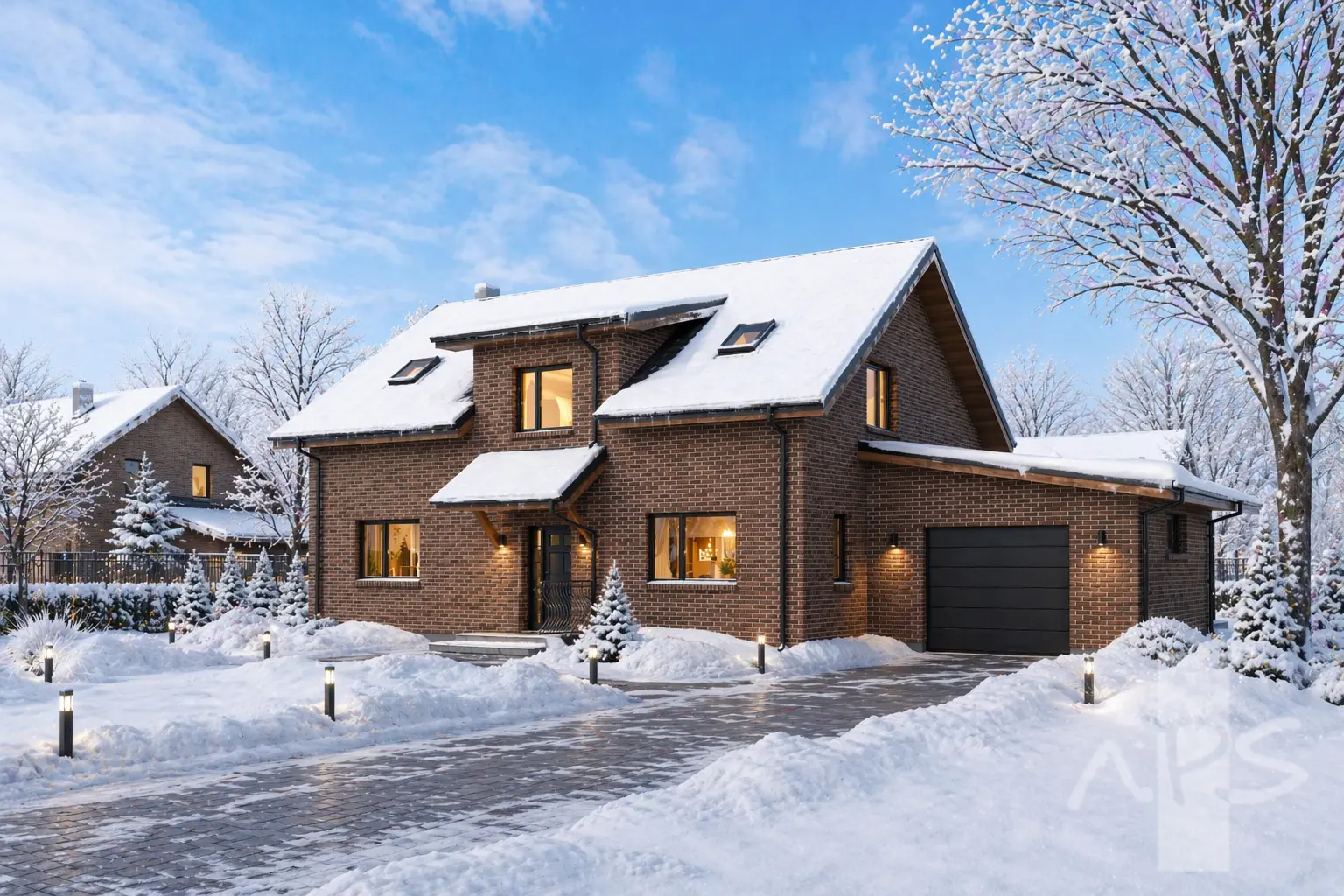 Projekt domu jednorodzinnego o pow. 218 m²: Parterowy z poddaszem użytkowym, 3 Sypialnie, Gabinet, 3 Łazienki, Garaż