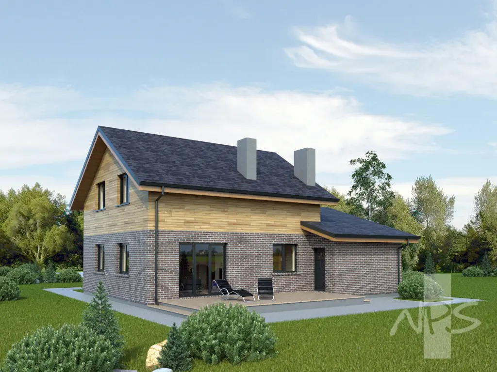 Projekt domu jednorodzinnego o pow. 163 m²: Parterowy z poddaszem użytkowym, 3 Sypialnie, Gabinet, 2 Łazienki, Otwarta kuchnia, Garaż