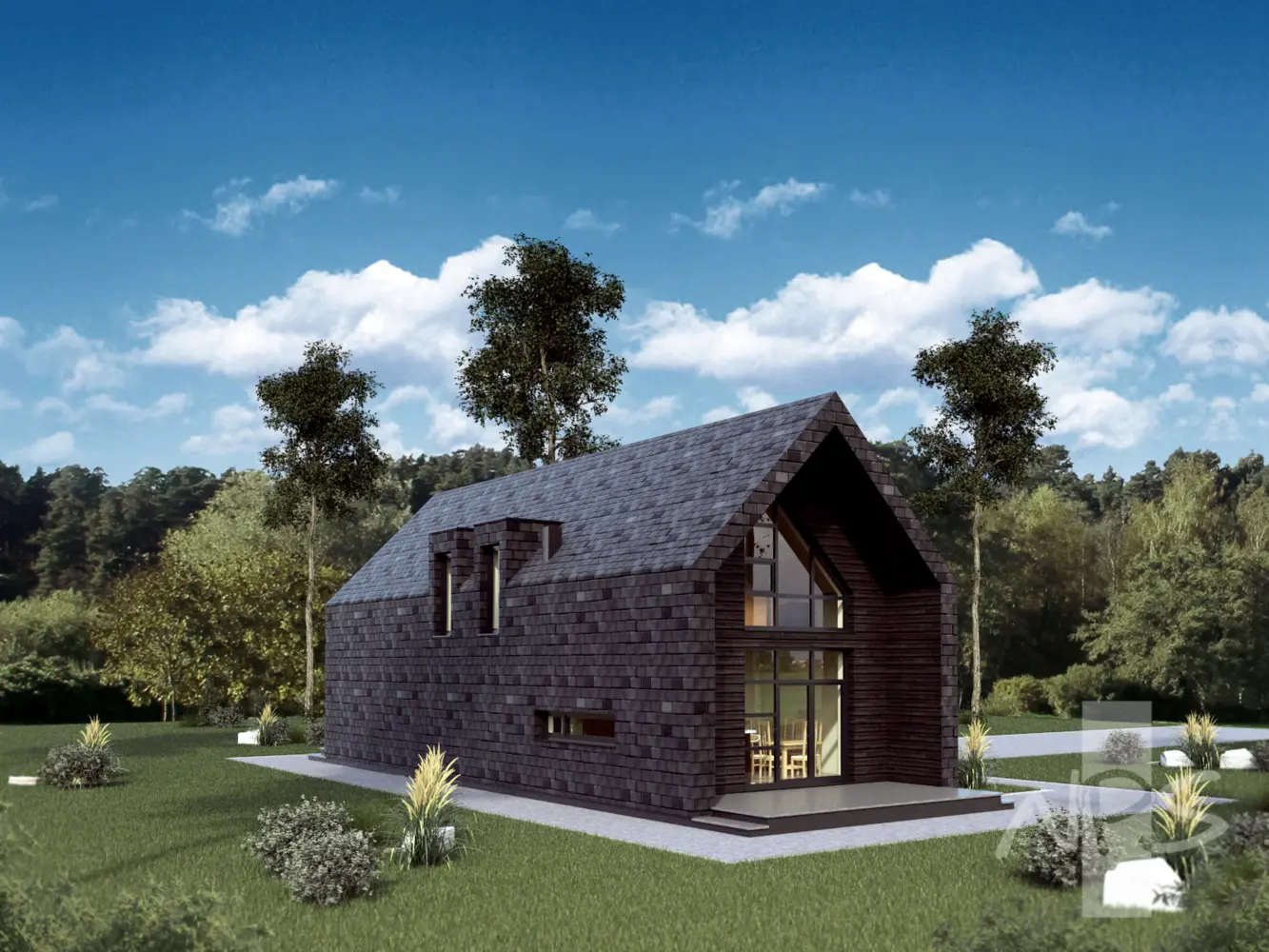 Projekt domu jednorodzinnego o pow. 128 m²: Parterowy z poddaszem użytkowym, 2 Sypialnie, 2 Łazienki