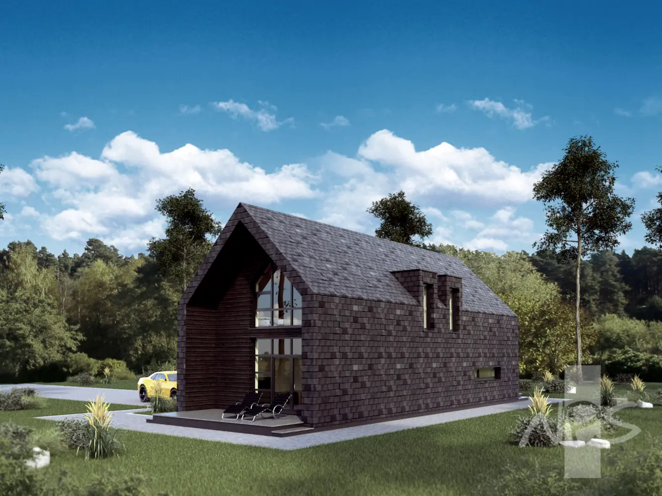 Projekt domu jednorodzinnego o pow. 128 m²: Parterowy z poddaszem użytkowym, 2 Sypialnie, 2 Łazienki