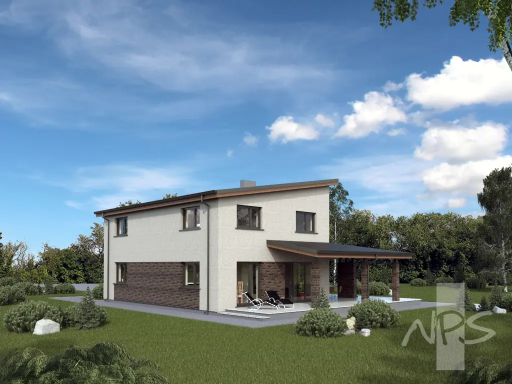 Projekt domu jednorodzinnego o pow. 186 m²: Piętrowy, 3 Sypialnie, Gabinet, 2 Łazienki, Garaż