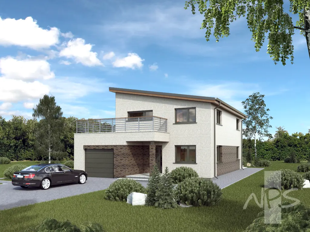 Projekt domu jednorodzinnego o pow. 186 m²: Piętrowy, 3 Sypialnie, Gabinet, 2 Łazienki, Garaż