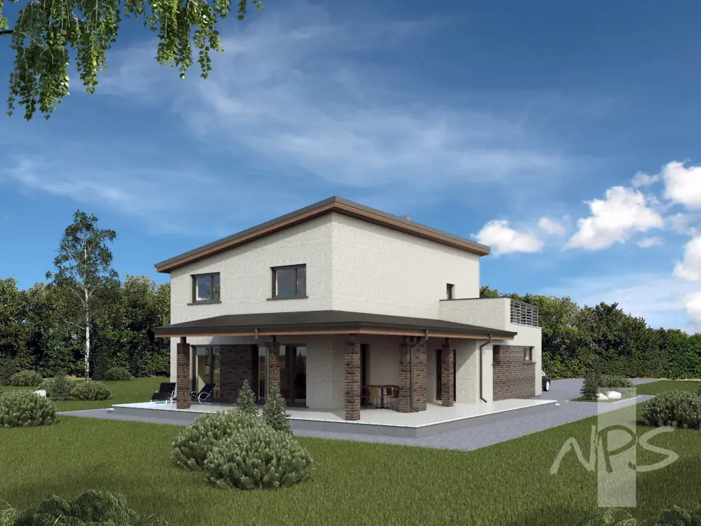 Projekt domu jednorodzinnego o pow. 186 m²: Piętrowy, 3 Sypialnie, Gabinet, 2 Łazienki, Garaż
