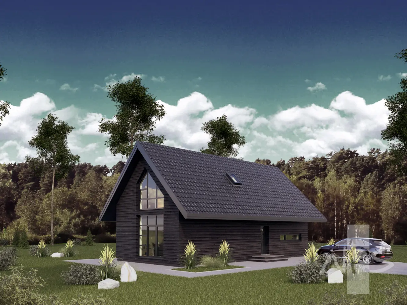 Projekt domu jednorodzinnego o pow. 128 m²: Parterowy z poddaszem użytkowym, 2 Sypialnie, 2 Łazienki