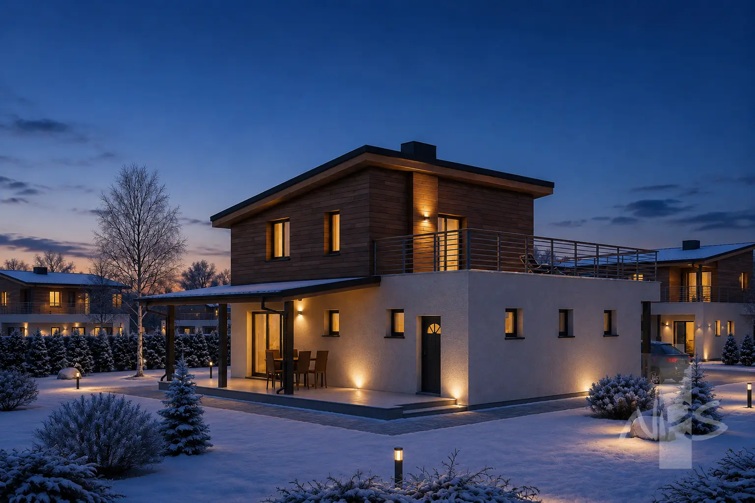 Projekt domu jednorodzinnego o pow. 120 m²: Piętrowy, 2 Sypialnie, 2 Łazienki, Garaż
