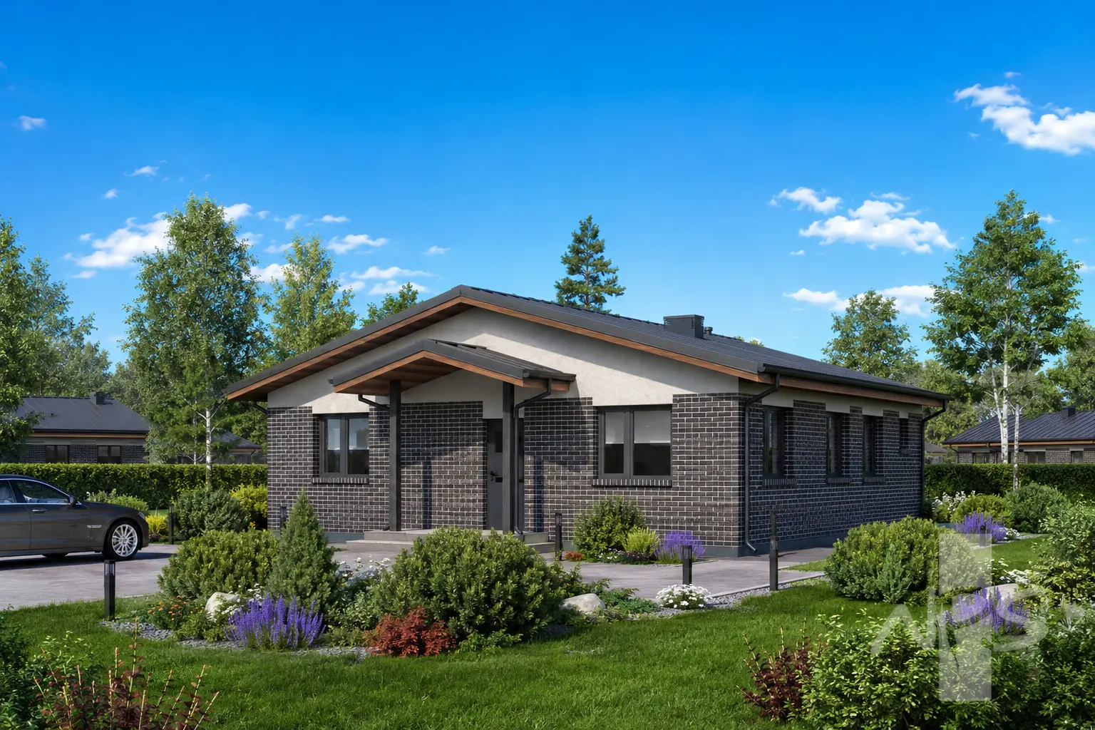 Projekt domu jednorodzinnego o pow. 116 m²: Parterowy, 3 Sypialnie, 2 Łazienki