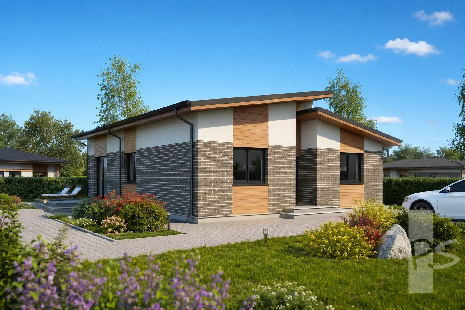 Projekt domu jednorodzinnego o pow. 127 m²: Parterowy, 3 Sypialnie, 1 Łazienki
