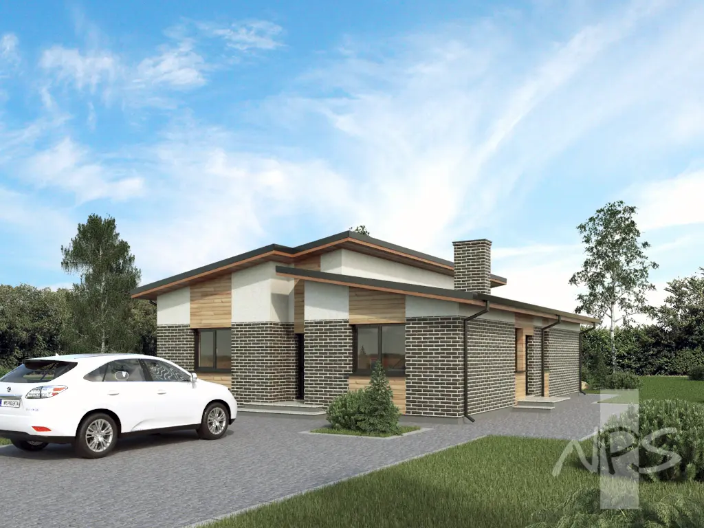 Projekt domu jednorodzinnego o pow. 127 m²: Parterowy, 3 Sypialnie, 1 Łazienki