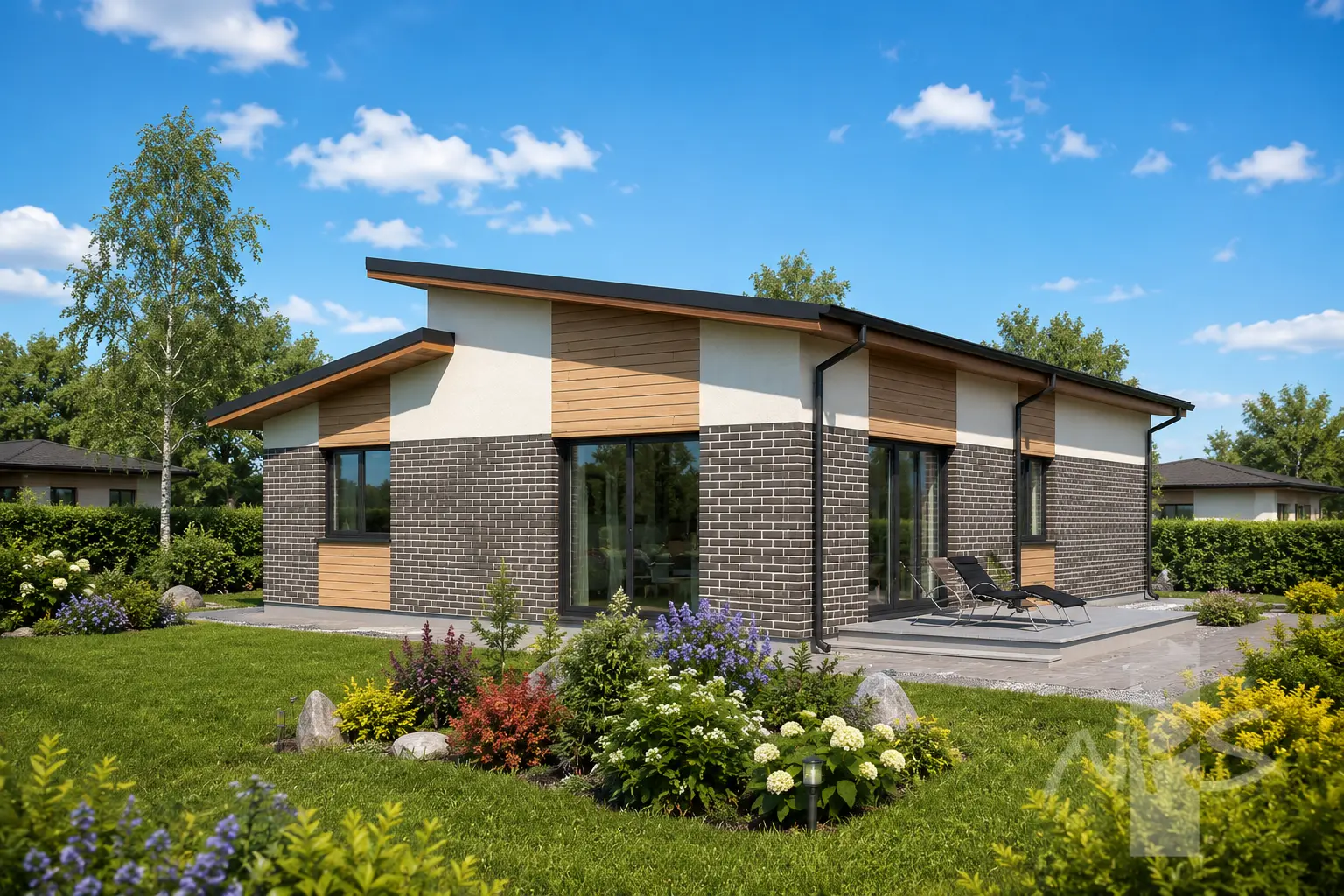 Projekt domu jednorodzinnego o pow. 127 m²: Parterowy, 3 Sypialnie, 1 Łazienki