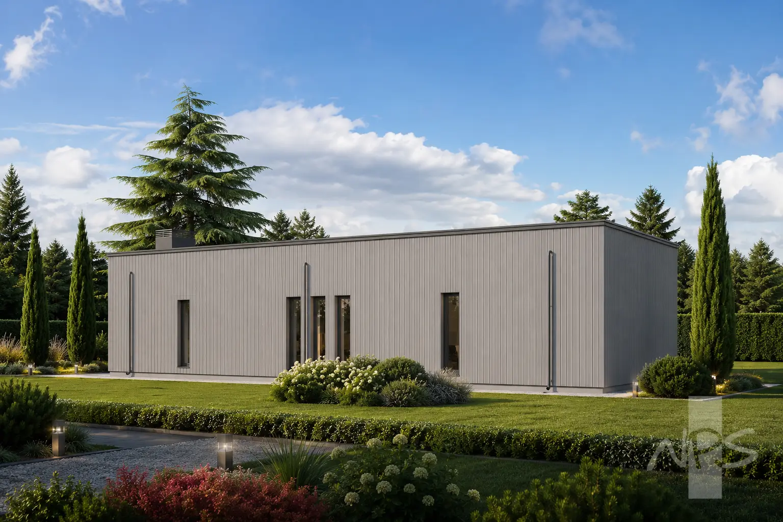 Projekt domu jednorodzinnego o pow. 129 m²: Parterowy, 3 Sypialnie, 2 Łazienki, Otwarta kuchnia, Garaż