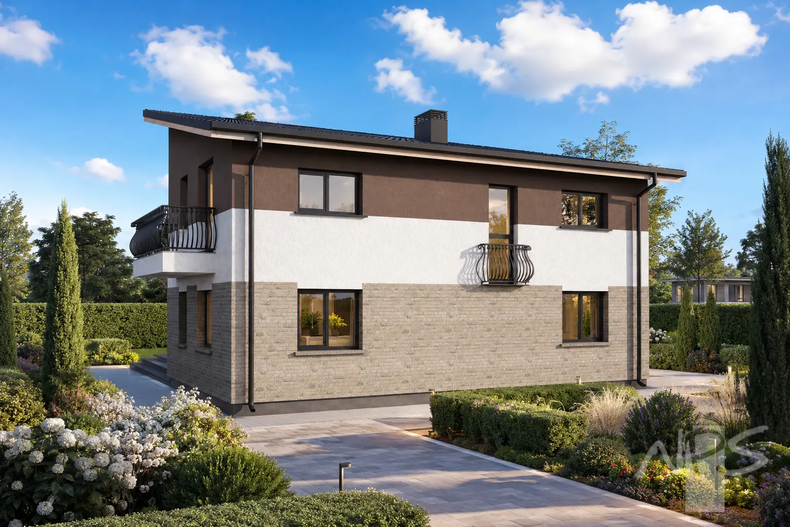Projekt domu jednorodzinnego o pow. 190 m²: Parterowy, 4 Sypialnie, Gabinet, 3 Łazienki